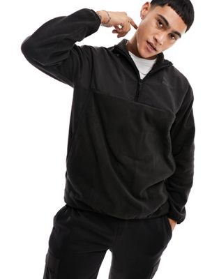 Puma Classics Utility Polar Fleece Half-Zip long sleeve top in black