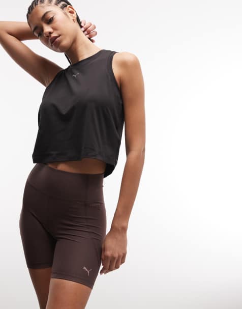 Puma Cloudspun 6" short tights women in brown - view 1