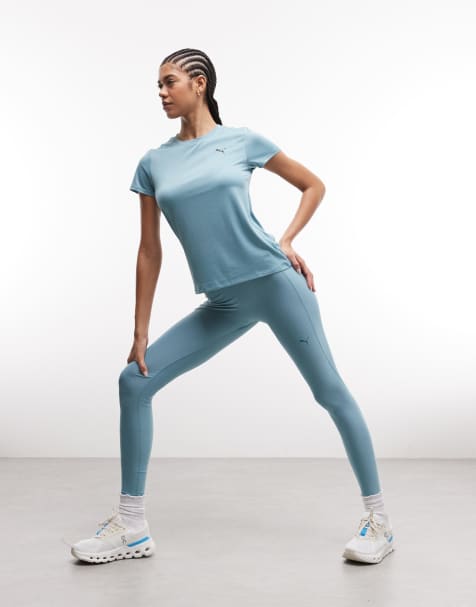 Puma Cloudspun high-waist tights in baltic sea blue - view 1