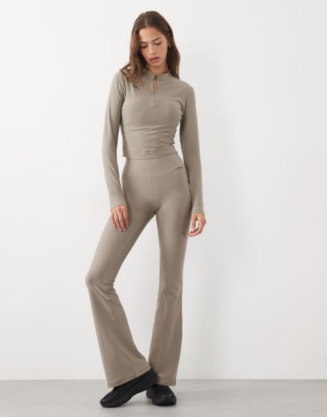 Puma Cloudspun high waisted flared tights in beige - view 1
