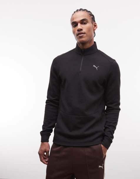 Puma Cloudspun long sleeve quarter-zip training top in black - view 1