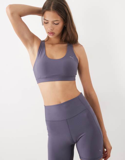 Puma Cloudspun training bra in dark lavender , 2 of 4