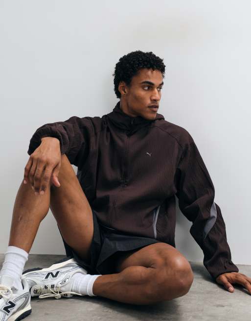 Puma Clrt track jacket in brown, 4 of 5