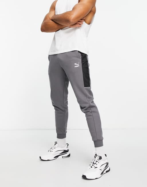 PUMA – CLSX – Grå och svarta mjukisbyxor, 2 av 4