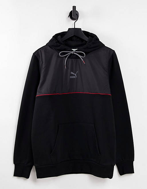  Puma CLSX hoodie in black and red 