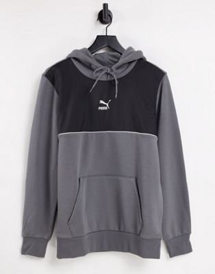 Puma CLSX hoodie in grey and black