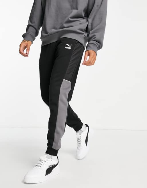 PUMA – CLSX – Svarta och grå mjukisbyxor