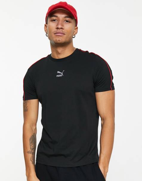 Puma – CLSX – T-Shirt in Schwarz und Rot - view 1