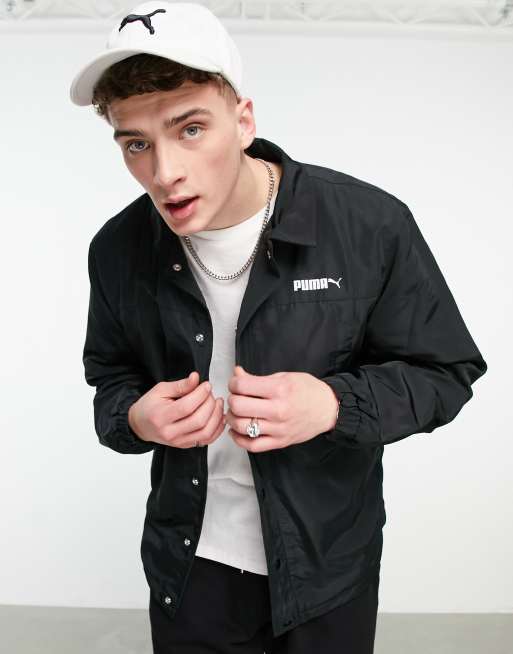 Puma coach jacket in black | ASOS