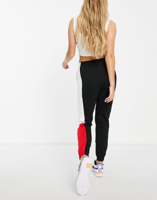 Puma colorblock sweatpants in black and white ASOS