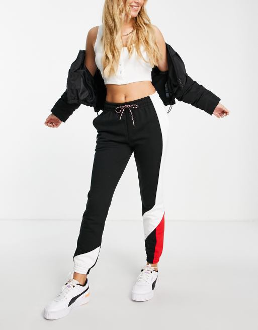 Puma colorblock sweatpants in black and white ASOS