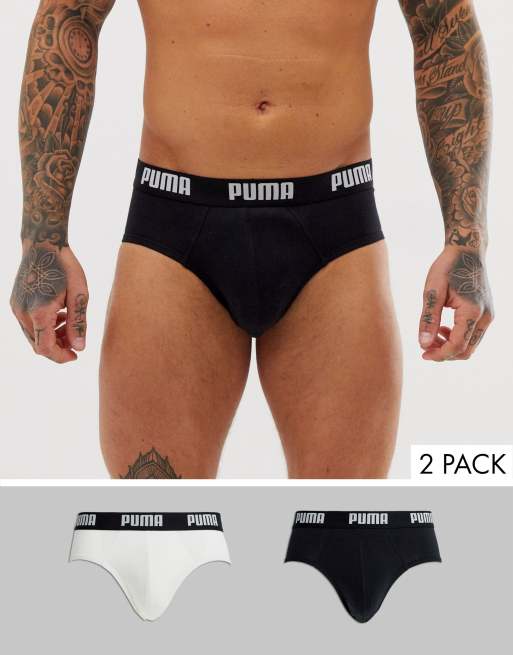 Puma - Confezione da 2 slip bianchi/neri