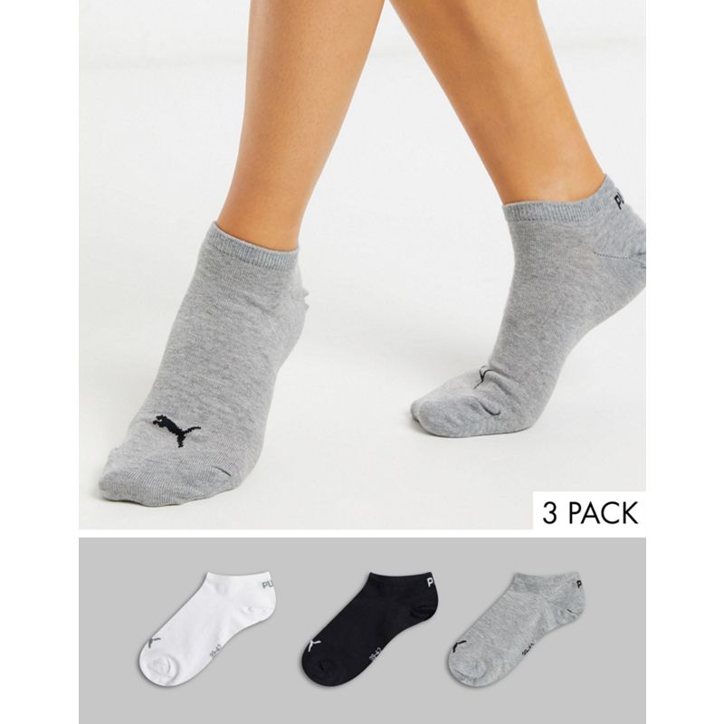 Puma - Confezione da 3 calzini sportivi invisibili neri bianchi e grigi