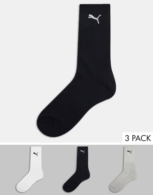 Puma - Confezione da 3 paia di calzini bianch/grigi/neri con logo