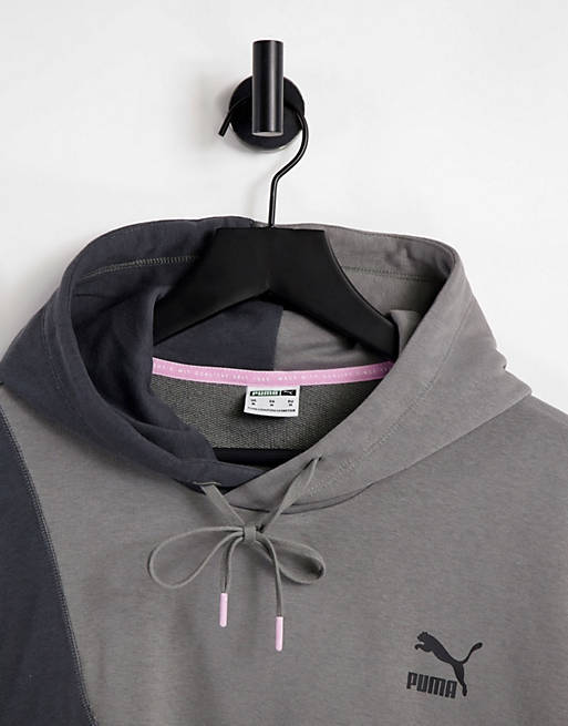 PUMA convey hoodie in black colour-block exclusive to ASOS