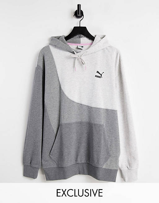 Puma convey hoodie in grey colourblock exclusive to ASOS