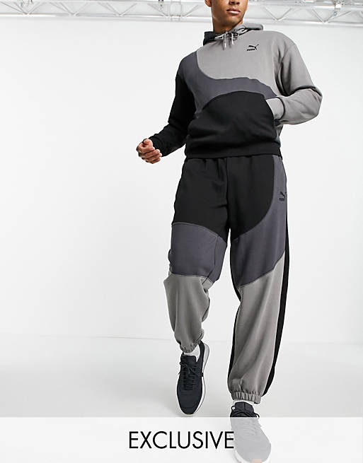 Puma convey joggers in black colourblock exclusive to ASOS