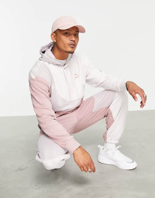 Puma Convey logo hoodie in multi taupe exclusive to ASOS