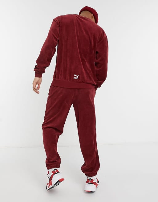 Puma Cord joggers in burgundy exclusive to ASOS