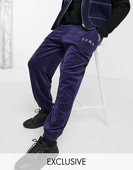 Puma Cord joggers in navy exclusive to ASOS