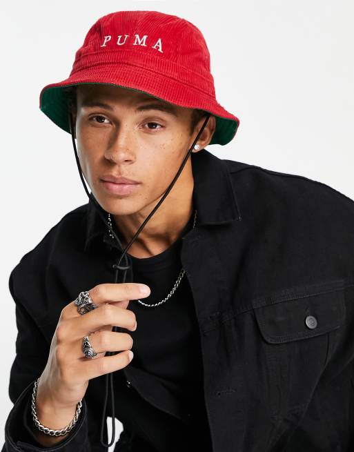 Puma Cord logo bucket hat in red