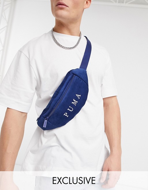Puma Cord logo bum bag in navy- exclusive to ASOS