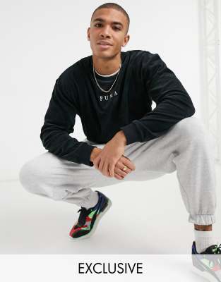 Puma Cord Sweatshirt In Black Exclusive To Asos ModeSens