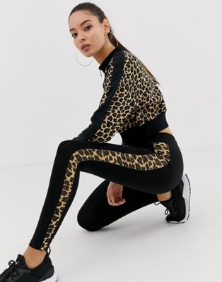 Puma cropped cheetah print sweatshirt 