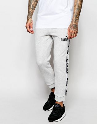 puma cropped joggers with taping