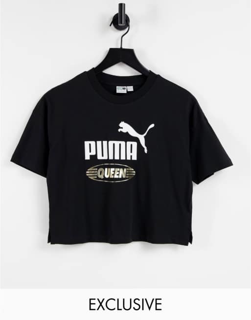 Puma - Cropped T-shirt met korte mouwen in zwart