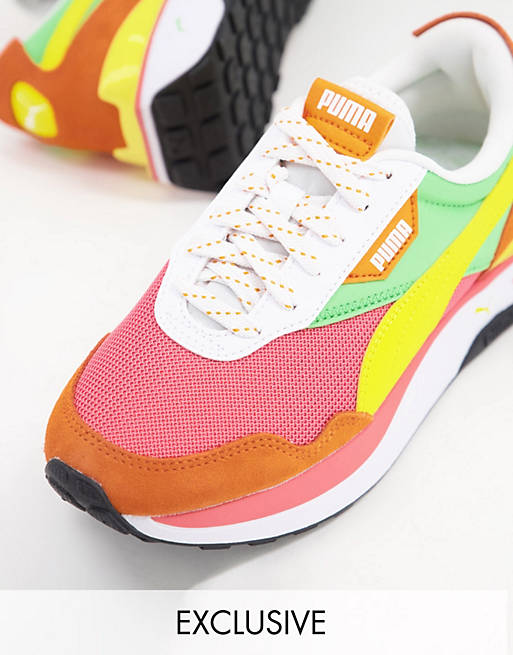 Puma Cruise Rider repeat cat trainers in coral and orange - exclusive to asos