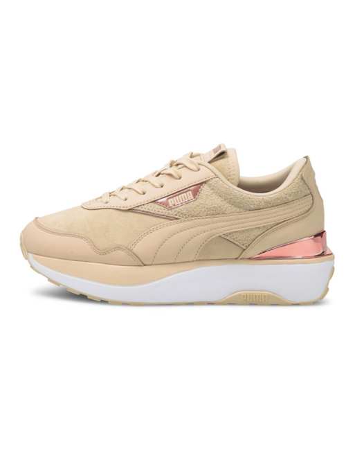 tan puma platform sneakers