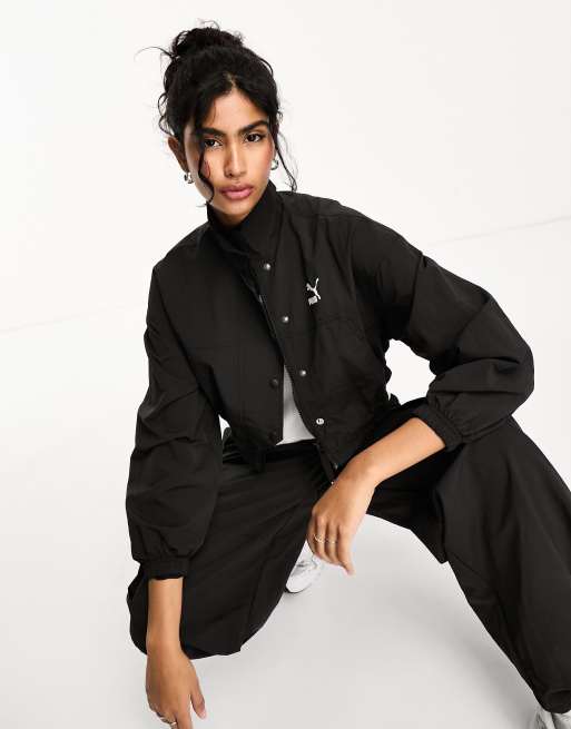 Puma Dare to cropped woven jacket in puma black