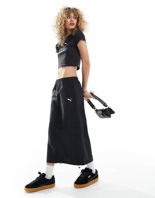 PUMA – Dare To – Czarna spódnica cargo midi z tkaniny