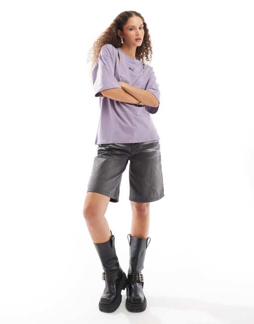 PUMA – Dare To – Lila t-shirt med utskurna detaljer och logga, 2 av 4