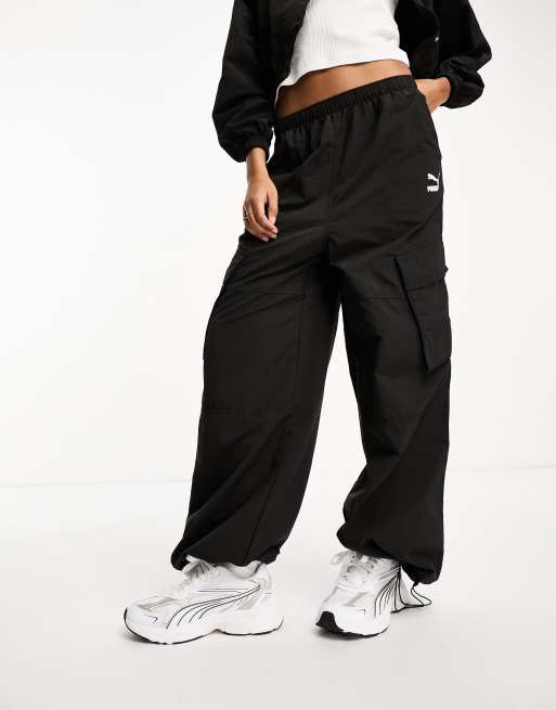 Puma Dare to wide leg pants in puma black | ASOS