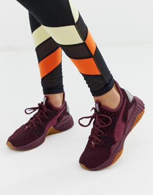 burgundy puma sneakers