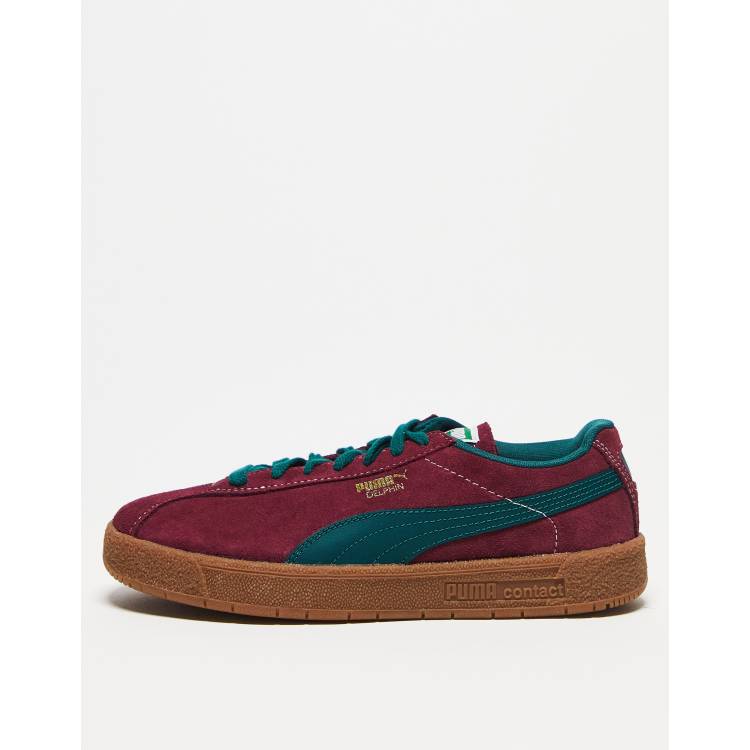 Puma Delphin trainer in burgundy and gold