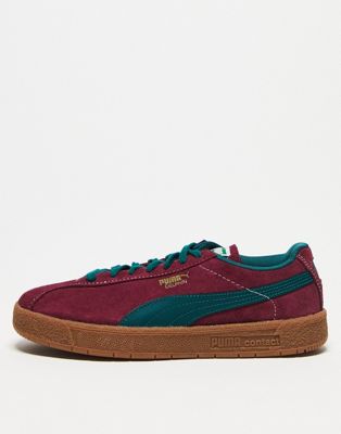 Puma Delphin trainer in burgundy and gold