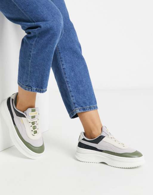 Puma Deva Reptile flatform sneakers in grey ASOS