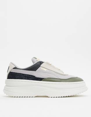 grey flatform trainers