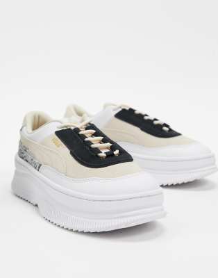 puma deva reptile flatform trainers in stone
