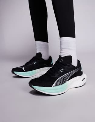 Puma Puma Deviate Nitro 3 trainers black and turquoise