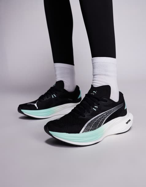 Puma Deviate Nitro 3 trainers black and turquoise - view 1