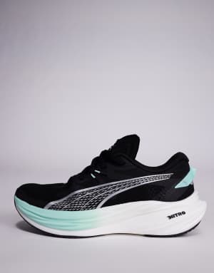 Puma Deviate Nitro 3 trainers black and turquoise