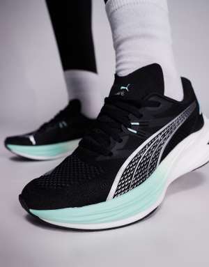 Puma Deviate Nitro 3 trainers black and turquoise