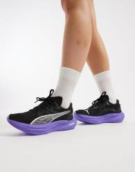 Puma Deviate Nitro 3 trainers in black and purple
