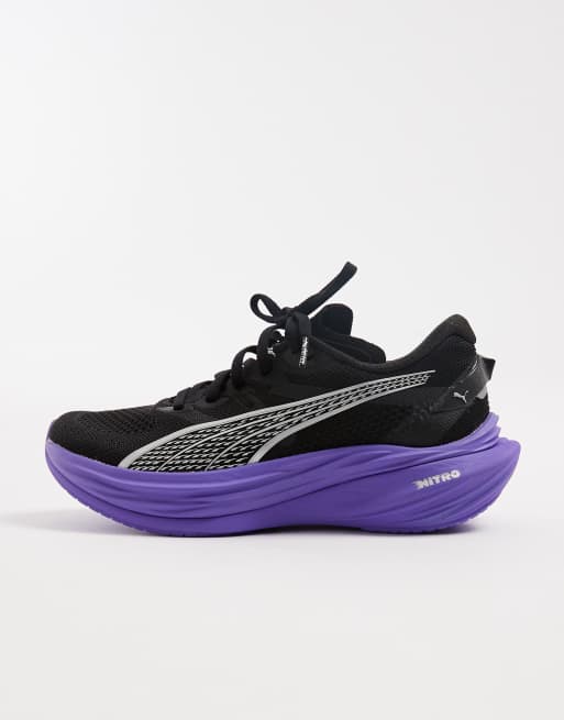 Puma Deviate Nitro 3 trainers in black and purple | ASOS