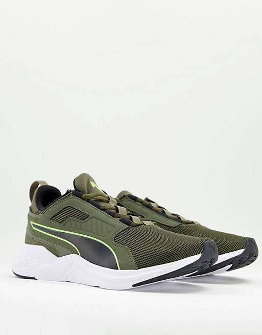 Puma Disperse XT trainers in green and yellow