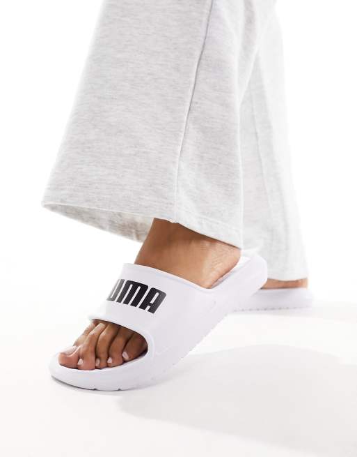 Puma slides white on sale